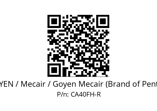   GOYEN / Mecair / Goyen Mecair (Brand of Pentair) CA40FH-R