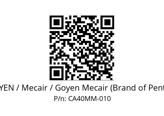   GOYEN / Mecair / Goyen Mecair (Brand of Pentair) CA40MM-010