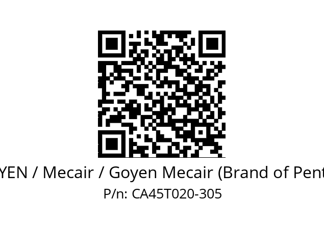   GOYEN / Mecair / Goyen Mecair (Brand of Pentair) CA45T020-305