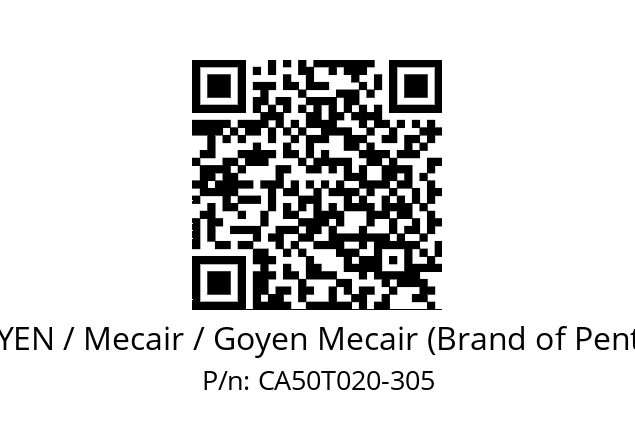   GOYEN / Mecair / Goyen Mecair (Brand of Pentair) CA50T020-305