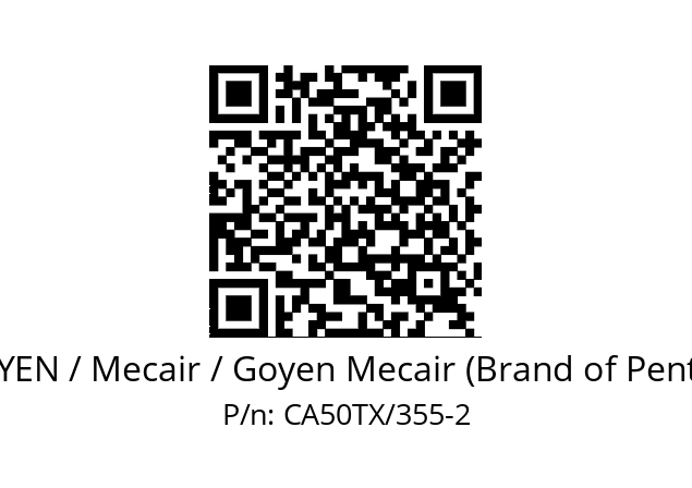   GOYEN / Mecair / Goyen Mecair (Brand of Pentair) CA50TX/355-2