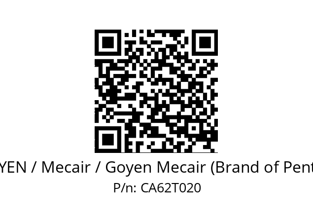   GOYEN / Mecair / Goyen Mecair (Brand of Pentair) CA62T020