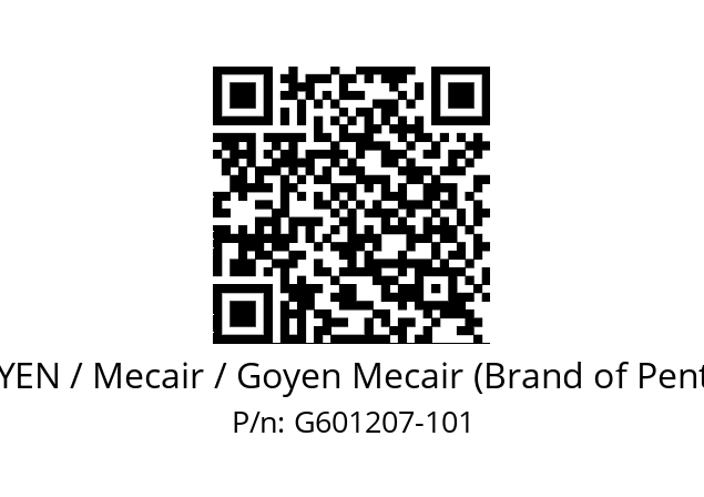   GOYEN / Mecair / Goyen Mecair (Brand of Pentair) G601207-101