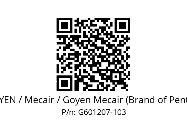   GOYEN / Mecair / Goyen Mecair (Brand of Pentair) G601207-103