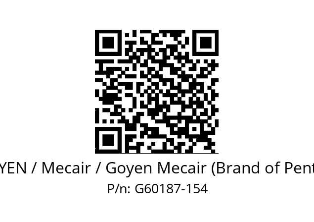   GOYEN / Mecair / Goyen Mecair (Brand of Pentair) G60187-154