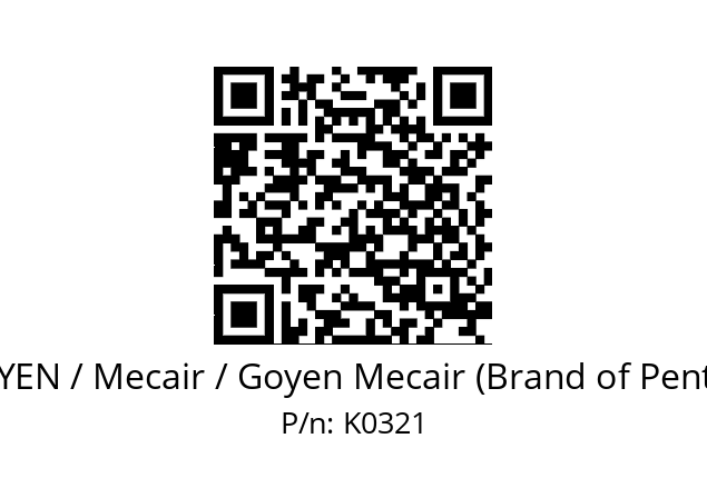   GOYEN / Mecair / Goyen Mecair (Brand of Pentair) K0321