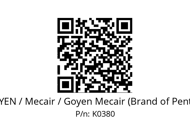   GOYEN / Mecair / Goyen Mecair (Brand of Pentair) K0380