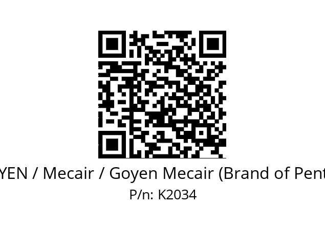   GOYEN / Mecair / Goyen Mecair (Brand of Pentair) K2034