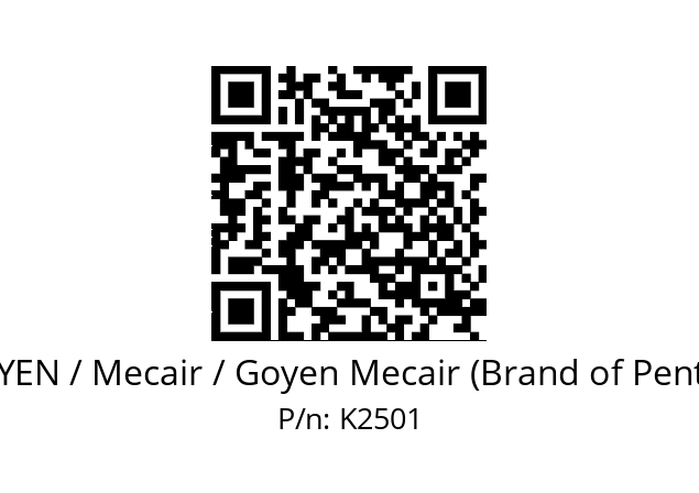   GOYEN / Mecair / Goyen Mecair (Brand of Pentair) K2501