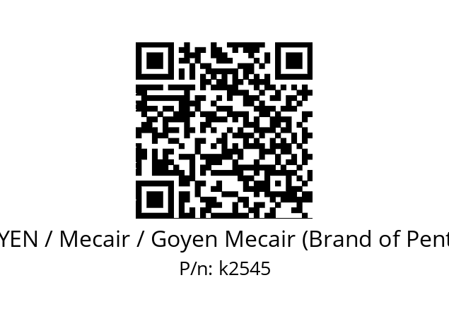   GOYEN / Mecair / Goyen Mecair (Brand of Pentair) k2545