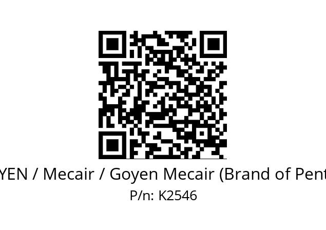   GOYEN / Mecair / Goyen Mecair (Brand of Pentair) K2546