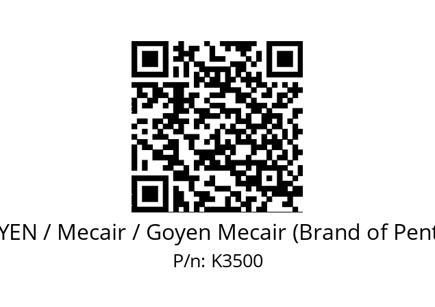   GOYEN / Mecair / Goyen Mecair (Brand of Pentair) K3500