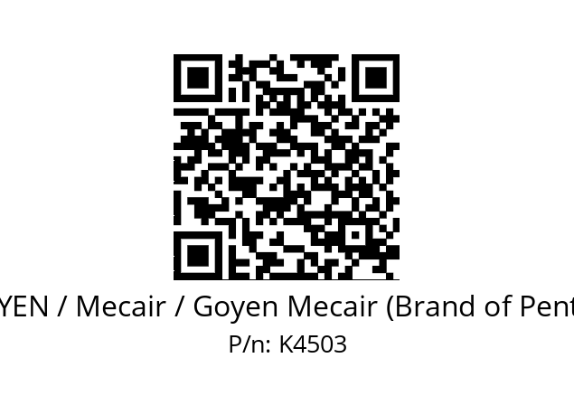   GOYEN / Mecair / Goyen Mecair (Brand of Pentair) K4503