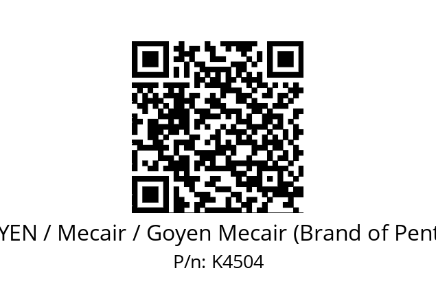   GOYEN / Mecair / Goyen Mecair (Brand of Pentair) K4504