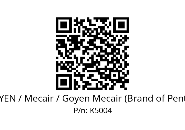   GOYEN / Mecair / Goyen Mecair (Brand of Pentair) K5004