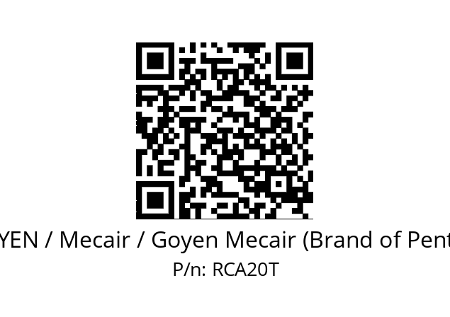   GOYEN / Mecair / Goyen Mecair (Brand of Pentair) RCA20T