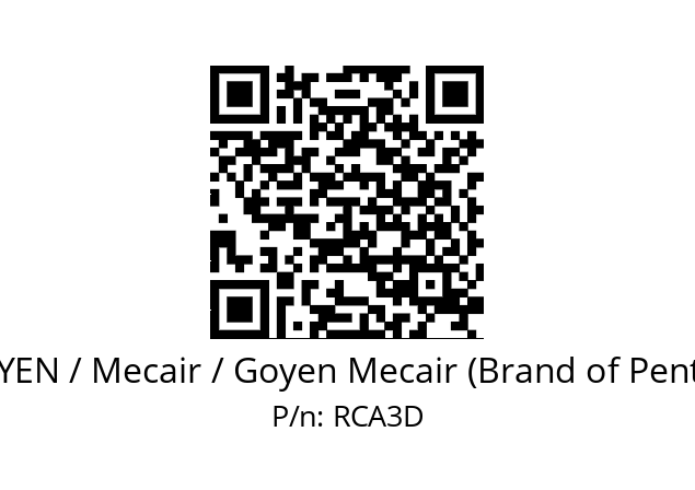   GOYEN / Mecair / Goyen Mecair (Brand of Pentair) RCA3D