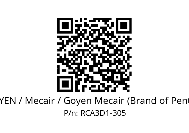   GOYEN / Mecair / Goyen Mecair (Brand of Pentair) RCA3D1-305