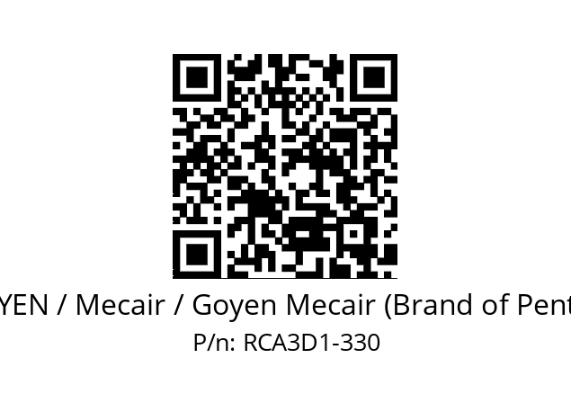   GOYEN / Mecair / Goyen Mecair (Brand of Pentair) RCA3D1-330