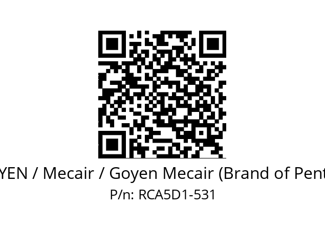   GOYEN / Mecair / Goyen Mecair (Brand of Pentair) RCA5D1-531