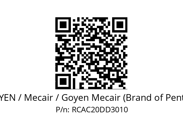   GOYEN / Mecair / Goyen Mecair (Brand of Pentair) RCAC20DD3010