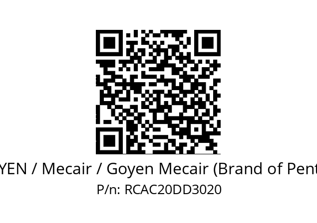   GOYEN / Mecair / Goyen Mecair (Brand of Pentair) RCAC20DD3020