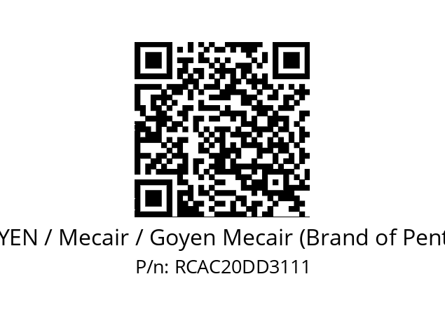   GOYEN / Mecair / Goyen Mecair (Brand of Pentair) RCAC20DD3111