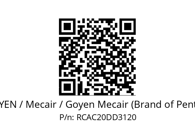   GOYEN / Mecair / Goyen Mecair (Brand of Pentair) RCAC20DD3120