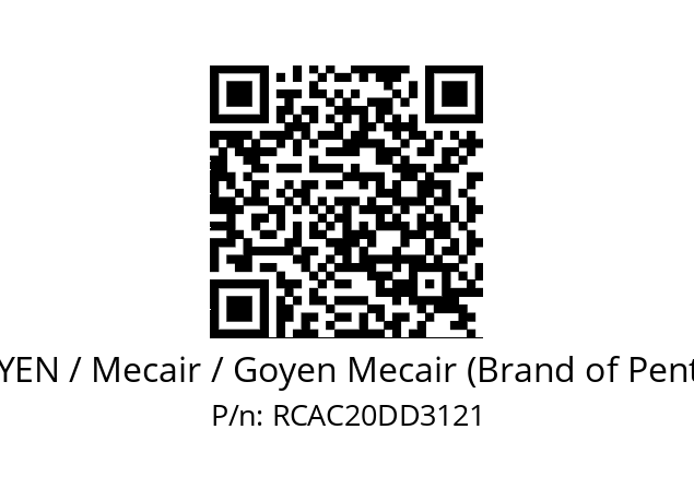   GOYEN / Mecair / Goyen Mecair (Brand of Pentair) RCAC20DD3121