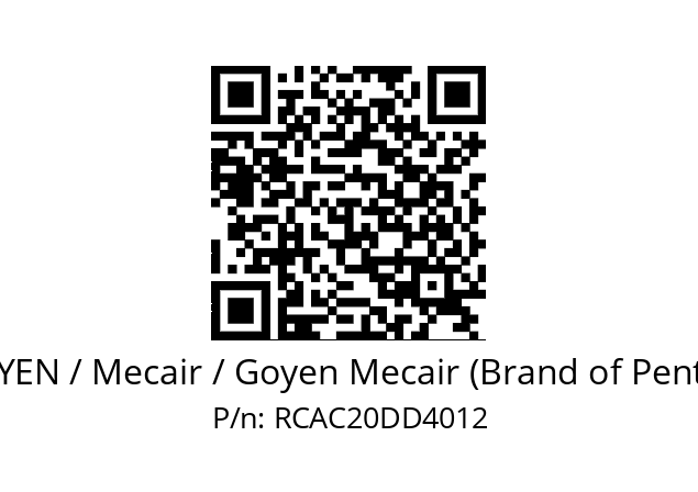   GOYEN / Mecair / Goyen Mecair (Brand of Pentair) RCAC20DD4012