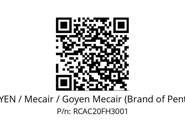   GOYEN / Mecair / Goyen Mecair (Brand of Pentair) RCAC20FH3001