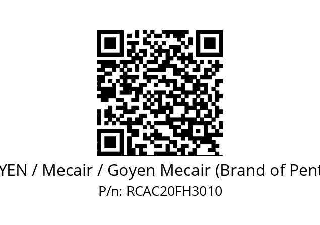   GOYEN / Mecair / Goyen Mecair (Brand of Pentair) RCAC20FH3010