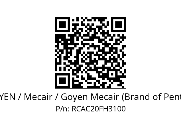   GOYEN / Mecair / Goyen Mecair (Brand of Pentair) RCAC20FH3100