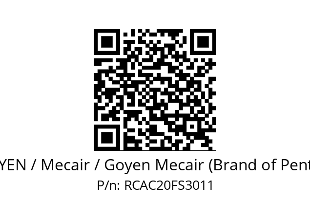   GOYEN / Mecair / Goyen Mecair (Brand of Pentair) RCAC20FS3011