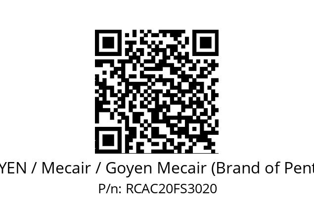   GOYEN / Mecair / Goyen Mecair (Brand of Pentair) RCAC20FS3020