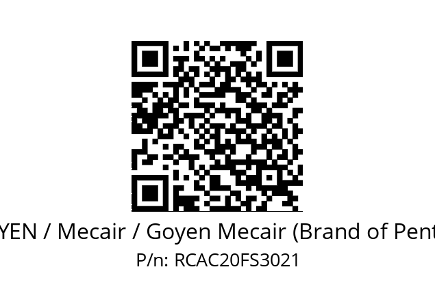   GOYEN / Mecair / Goyen Mecair (Brand of Pentair) RCAC20FS3021