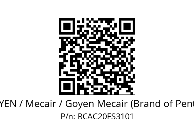   GOYEN / Mecair / Goyen Mecair (Brand of Pentair) RCAC20FS3101