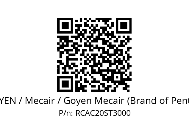   GOYEN / Mecair / Goyen Mecair (Brand of Pentair) RCAC20ST3000