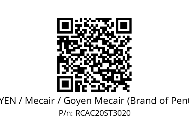   GOYEN / Mecair / Goyen Mecair (Brand of Pentair) RCAC20ST3020