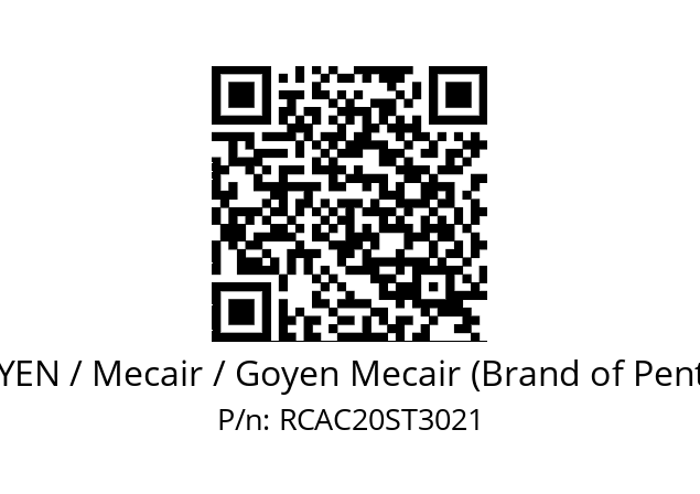   GOYEN / Mecair / Goyen Mecair (Brand of Pentair) RCAC20ST3021