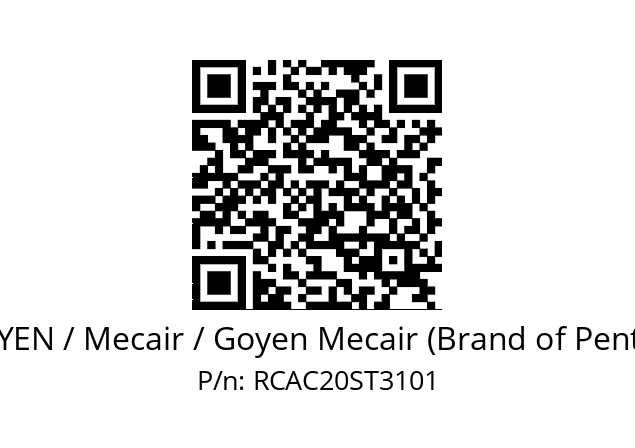   GOYEN / Mecair / Goyen Mecair (Brand of Pentair) RCAC20ST3101