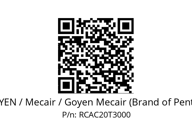   GOYEN / Mecair / Goyen Mecair (Brand of Pentair) RCAC20T3000