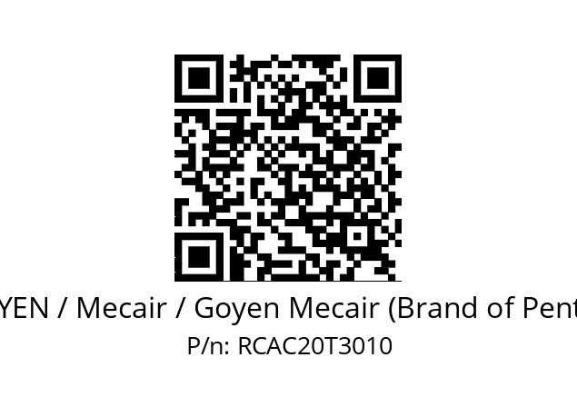   GOYEN / Mecair / Goyen Mecair (Brand of Pentair) RCAC20T3010