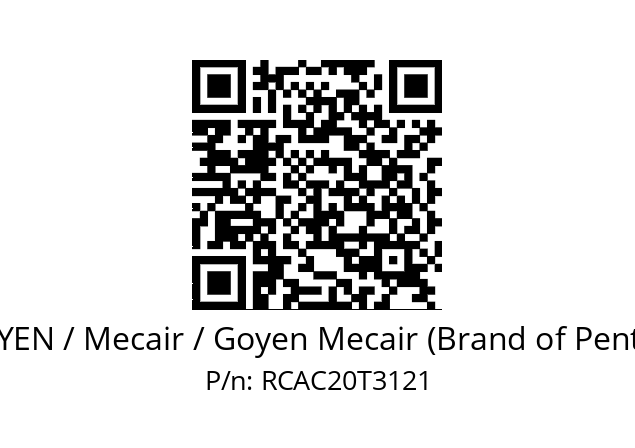   GOYEN / Mecair / Goyen Mecair (Brand of Pentair) RCAC20T3121