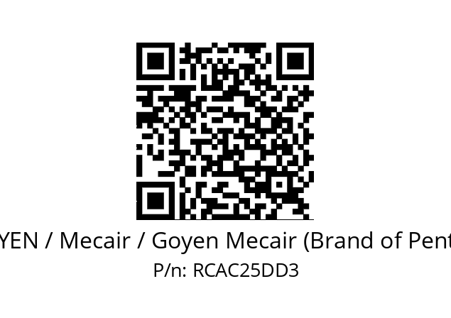   GOYEN / Mecair / Goyen Mecair (Brand of Pentair) RCAC25DD3