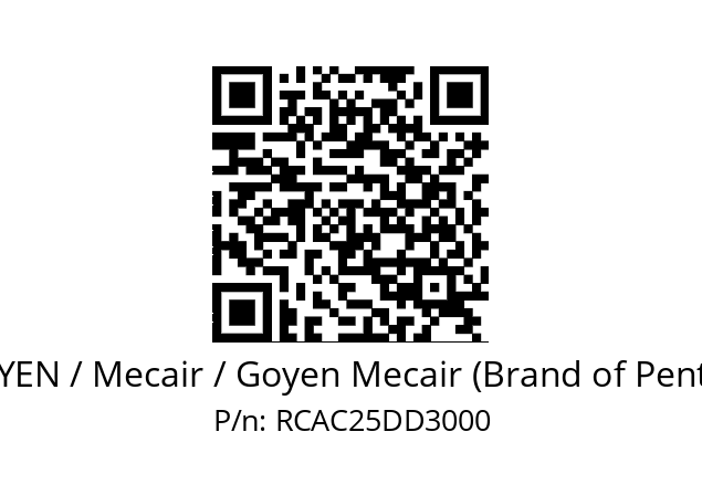   GOYEN / Mecair / Goyen Mecair (Brand of Pentair) RCAC25DD3000