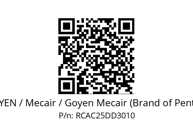   GOYEN / Mecair / Goyen Mecair (Brand of Pentair) RCAC25DD3010