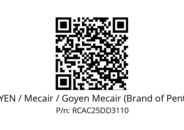   GOYEN / Mecair / Goyen Mecair (Brand of Pentair) RCAC25DD3110