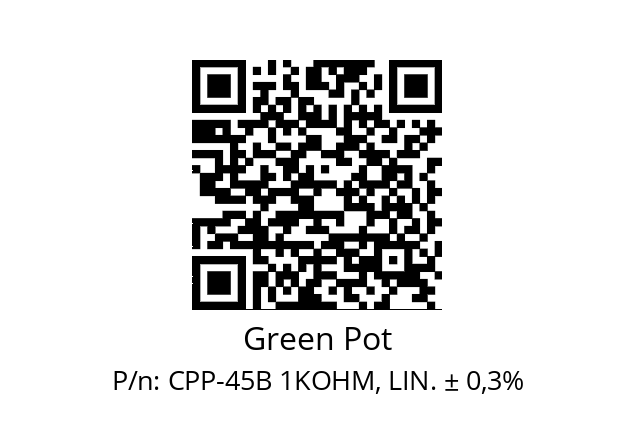   Green Pot CPP-45B 1KOHM, LIN. ± 0,3%