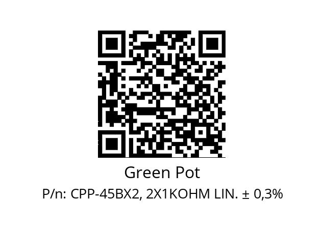   Green Pot CPP-45BX2, 2X1KOHM LIN. ± 0,3%